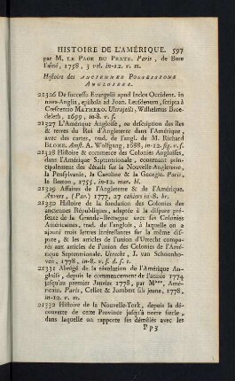597-598, Histoire des anciennes Possessions Angloises