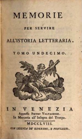 Memorie per servire all'istoria letteraria. 11. 1758