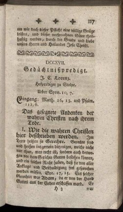 DCCXVII. Gedächtnißpredigt.