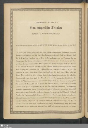 X. Abschnitt: 1815 Bis 1850. Das bürgerliche Zeitalter. Romantik Und Biedermeier