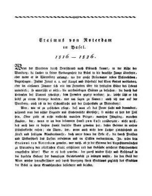 Erasmus von Roterdam in Basel : 1516 - 1536