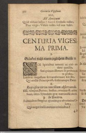 Centuria Vigesima Prima.