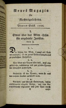 Viertes Stük. 1786.