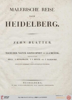 Malerische Reise nach Heidelberg : zehn Blätter