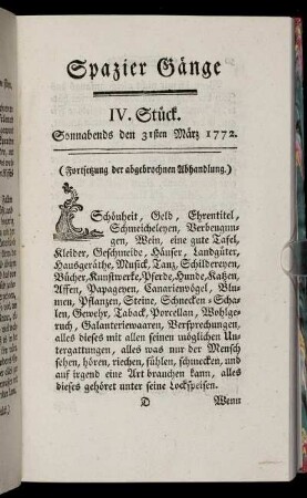 IV. Stück. Sonnabends den 31ten März 1772.