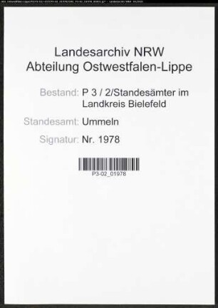 Heiratsregister Standesamt Ummeln