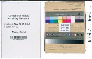 Entnazifizierung David Ecker , geb. 23.06.1899 (Ingenieur)