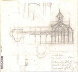 Walther, Conradin; u. a. Deutschland; Italien; Sammlung Conradin Walther: Band IV, Nr. 143 - 188 (fol. 125 - 168) - Gebäude (Teilansicht, Details)