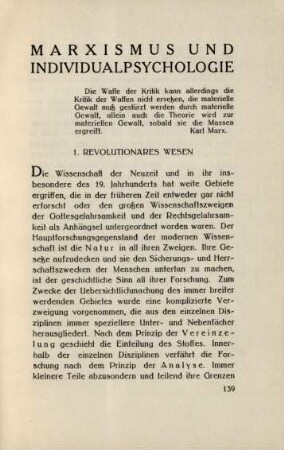 Marxismus und Individualpsychologie