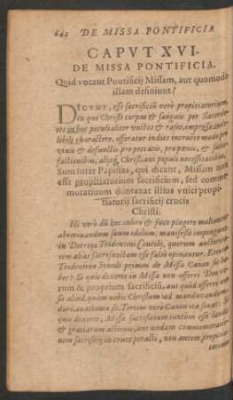 Caput XVI. De Missa Pontificia.