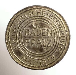 Medaille auf die provisorische Regierung Baden-Pfalz