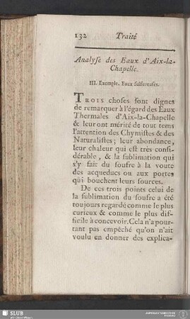 Analyse des Eaux d'Aix-la-Chapelle