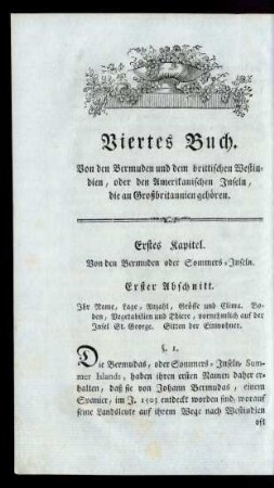 Viertes Buch. Von den Bermuden und dem brittischen Westindien, oder den Amerikanischen Inseln, die an Großbritannien gehören