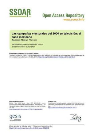 Las campañas electorales del 2000 en televisión: el caso mexicano