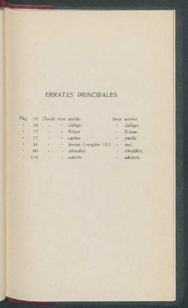 Erratas principales