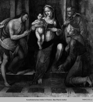 Heilige Familie mit den Heiligen Johannes der Täufer und Franziskus