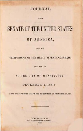 Senate documents. [186,e.] 1862, 1. Dez. = Congress 37, Sess. 3