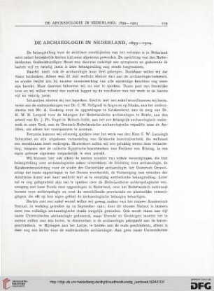 3.Ser. 4.1924: De Archaelogogie in Nederland, 1899-1924
