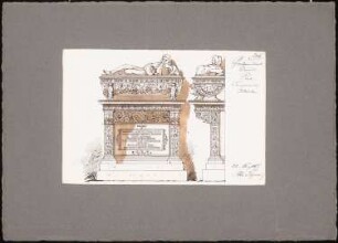 Reiseskizzen aus Italien: Pisa: Camposanto Monumentale (Ansicht, Seitenansicht Grabmonument)