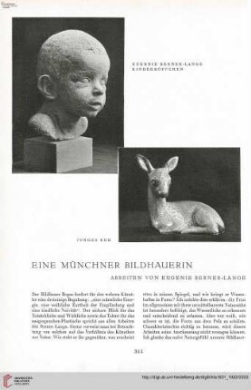 47: Eine Münchner Bildhauerin : Arbeiten von Eugenie Berner-Lange