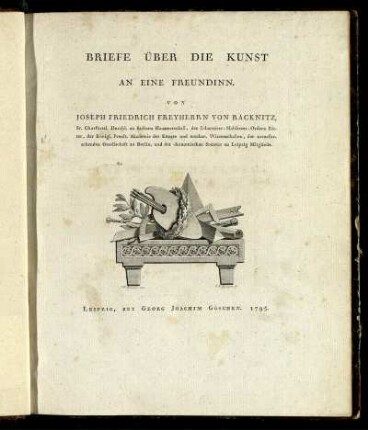 Briefe Über Die Kunst An Eine Freundinn