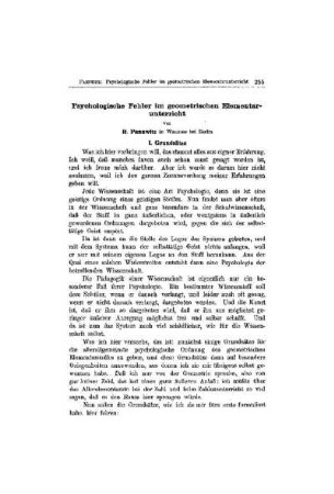 Psychologische Fehler im geometrischen Elementarunterricht