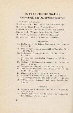 48-67, B. Fachwissenschaften