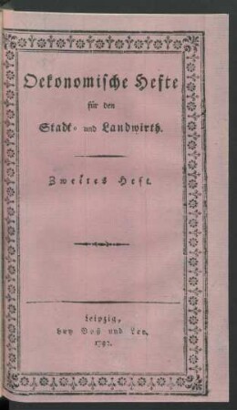 Zweites Heft [Quartal]