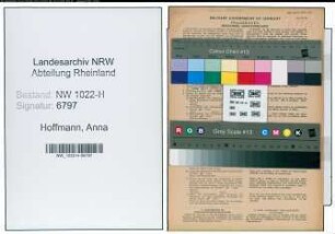 Entnazifizierung Anna Hoffmann , geb. 12.02.1898 ()