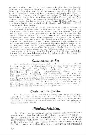 Goethe und die Griechen.