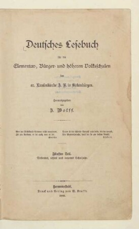 Teil 5, [Schülerband]: Siebentes, achtes und neuntes Schuljahr