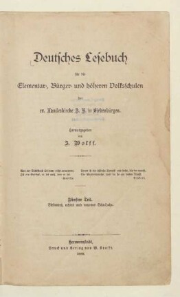Teil 5, [Schülerband]: Siebentes, achtes und neuntes Schuljahr