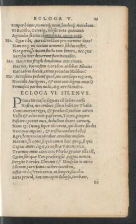 Ecloga VI. Silenus.