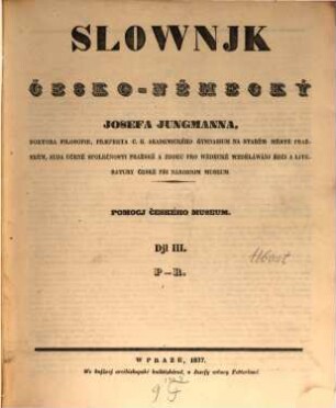 Slownjk česko-německý Josefa Jungmanna. 3, P - R