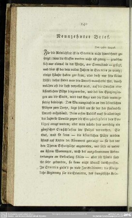 Neunzehnter Brief. Den 30sten August