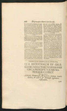 Quae Recentiorum Et Celebriorumdoctorum Opiniones Circa Principium Iuris Naturalis Exhibet.