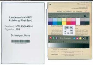 Entnazifizierung Hans Schweiger , geb. 02.02.1900 (Ingenieur)