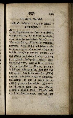 Neuntes Kapitel. Blanka bestätigt, was der Dokter vermuthete.