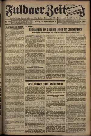 Ausgabe vom Freitag, den 27. September 1935.