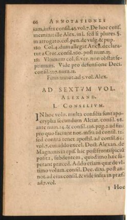 Ad Sextum Vol. Alexand.