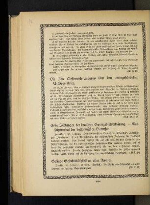 Geringe Gefechtstätigkeit an allen Fronten.