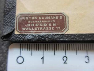 Justus Naumann's Buchhandlung / Etikett: Buchhändler/Buchhändlerin
