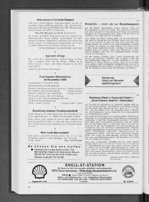 Post-Sonder-Wertzeichen im November 1984