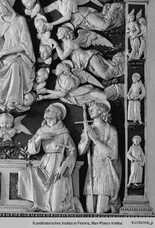 Altarretabel mit Mariae Himmelfahrt : Mariae Himmelfahrt mit Gürtelspende