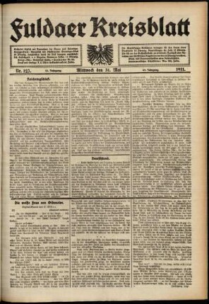 Ausgabe vom Mittwoch, den 31. Mai 1911.