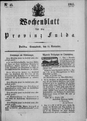 Nr. 45, Ausgabe vom 11. November 1865