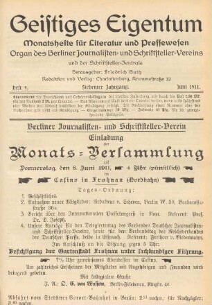 Heft 9 (Juni 1911)