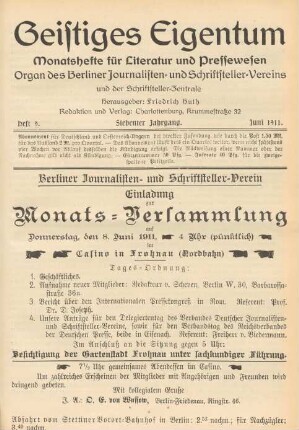 Heft 9 (Juni 1911)