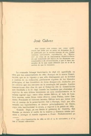 D. José Gálvez