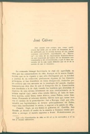 D. José Gálvez